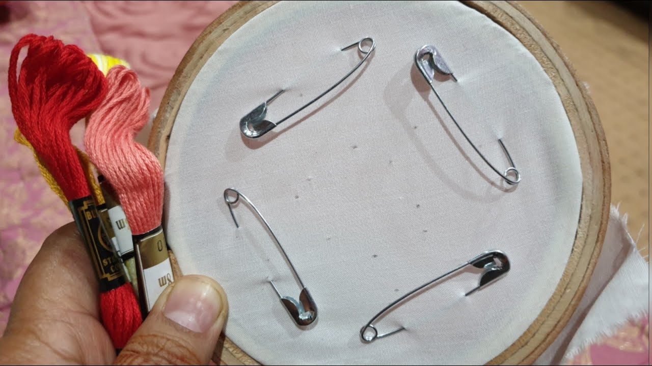 4 safety pin 2020 amazing flower trick hand embroidery