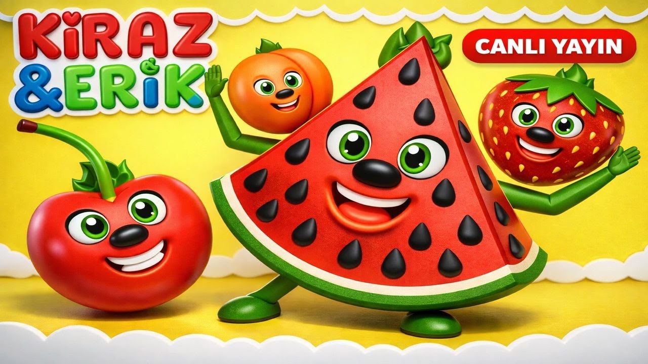 KARPUZ  ADAM İLE EN SEVİLEN ÇOCUK ŞARKILARI | Çizgi Film 🔴 Canlı Yayın