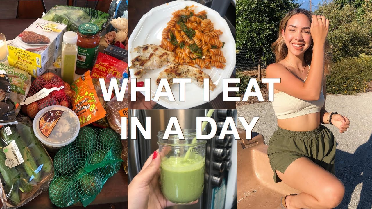 WHAT I EAT IN A DAY + TRADER JOES HAUL (simple + healthy recipes)