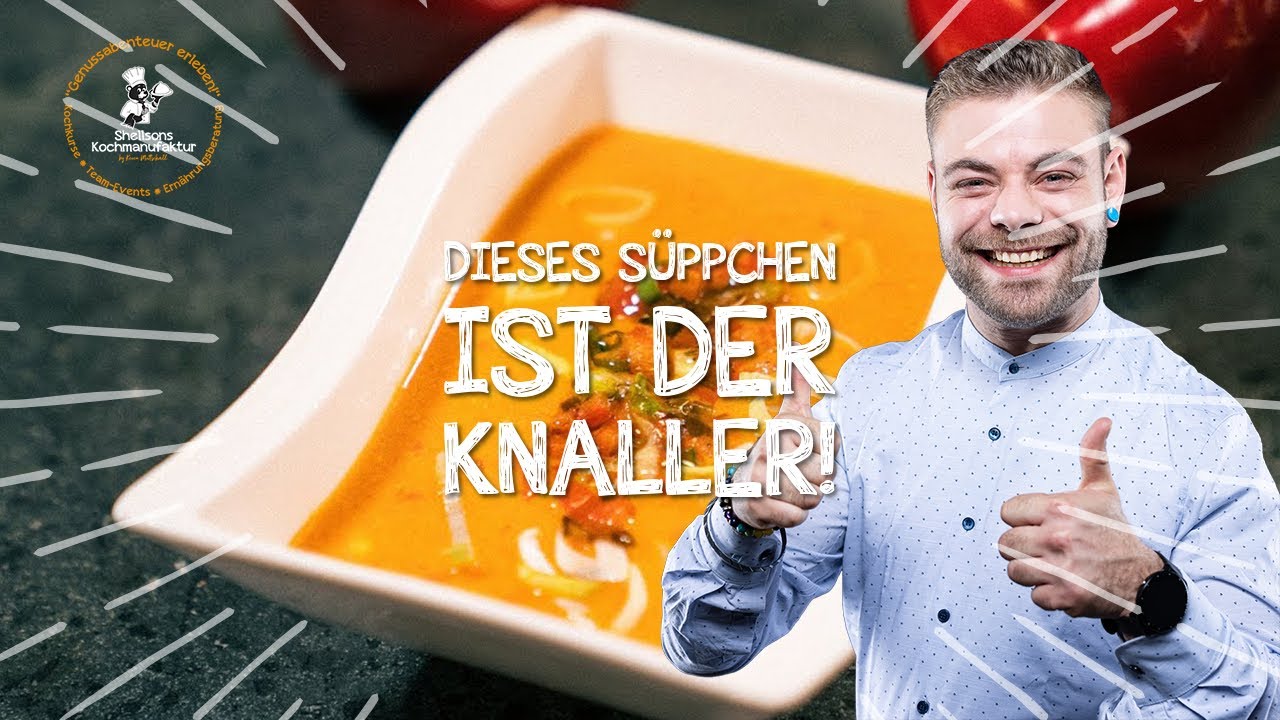 Paprika Suppe mit Schmand & Einlage! - Rezept | Shellsons Kochmanufaktur