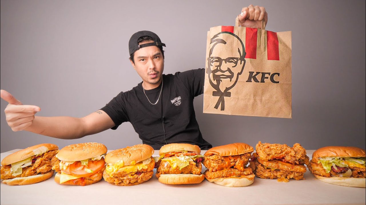 Trying ALL 7 Korean KFC Chicken Sandwiches