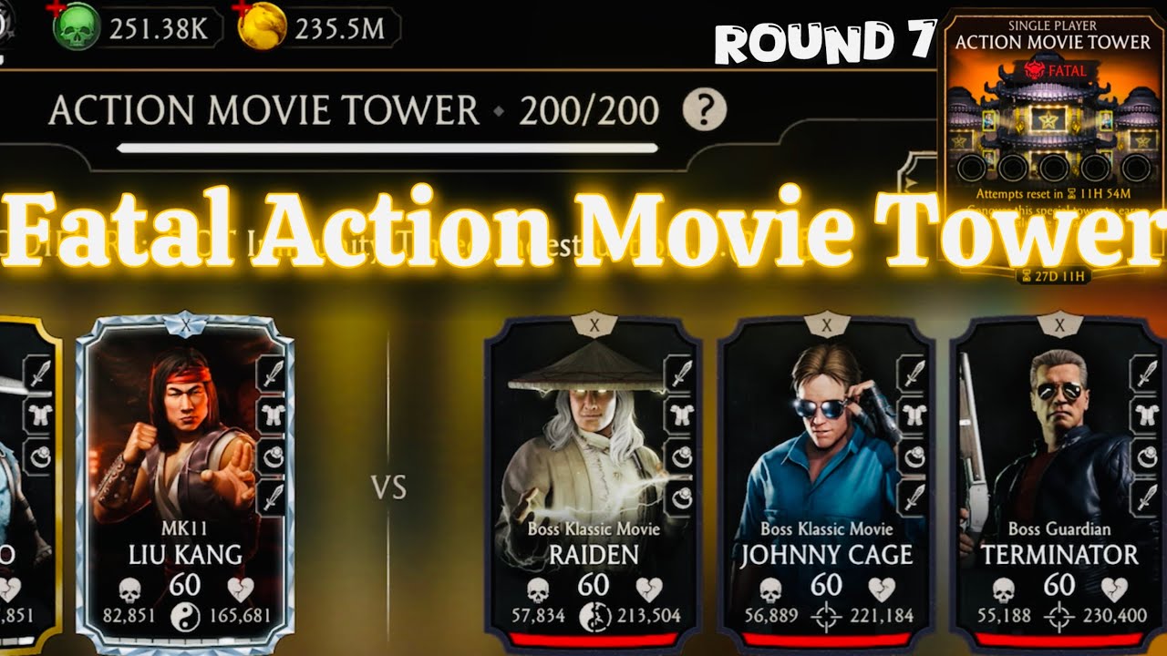 Fatal Action Movie Tower Boss Battle 200 & 180 Fight + Rewards MK Mobile