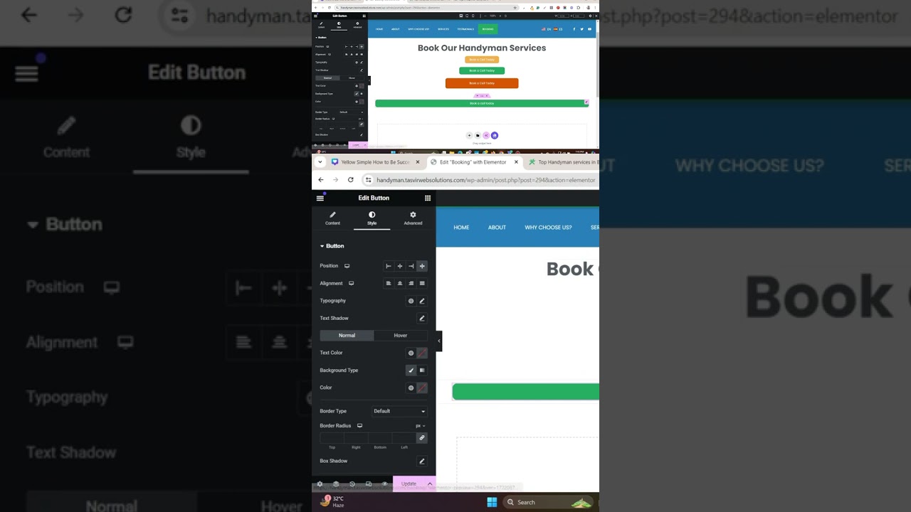 How to increase button size or width in Elementor Wordpress #shorts #shortsviral #elementor