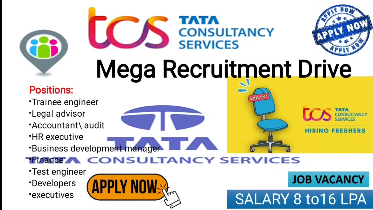 TCS Mega Recruitment Drive~jobs for fresher orexperienced.Any graduate or  post graduate can apply.