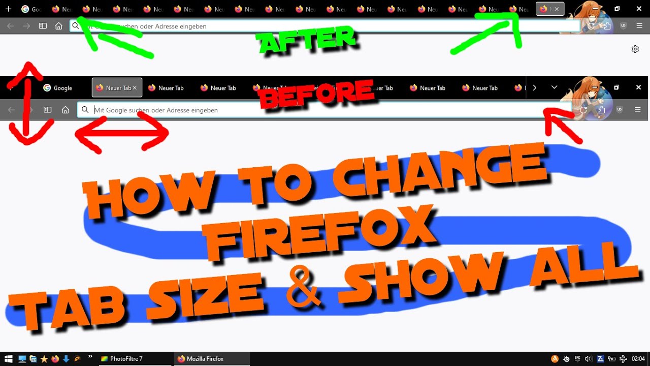 Как изменить размер вкладки Firefox (ширину и высоту) и отобразить все вкладки в одном представле...