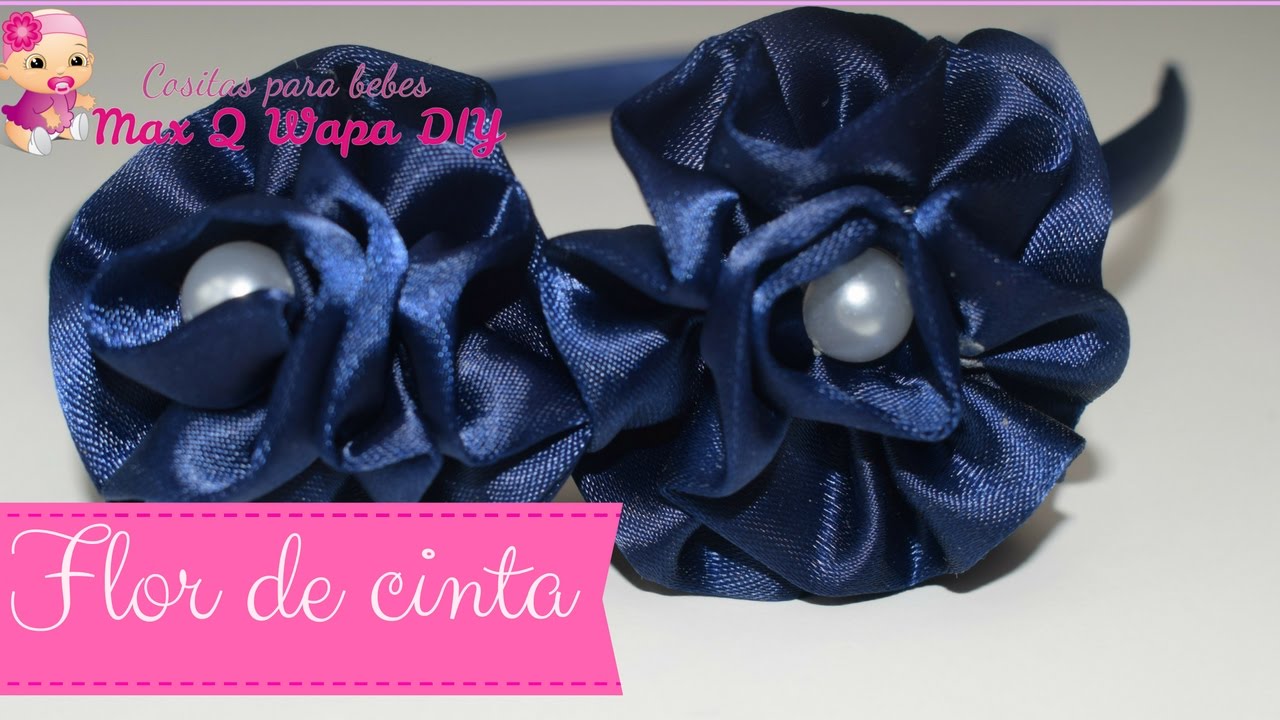 Flor de cinta para decorar accesorios o prendas de vestir 💙 | Margari