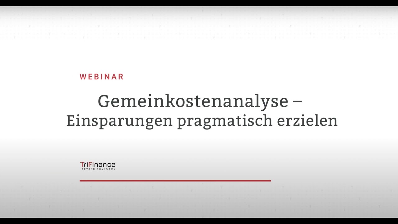 Webinar | Gemeinkostenanalyse
