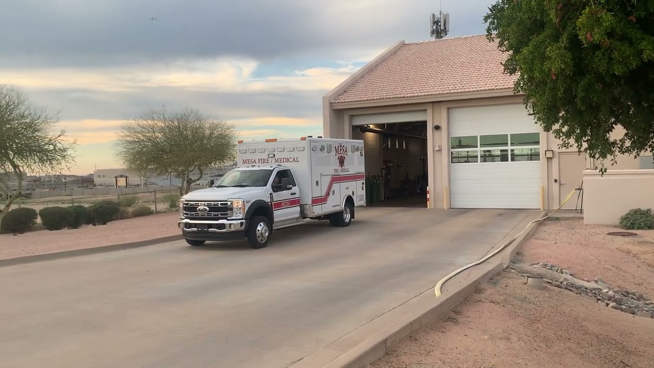 Mesa fire department medic 214 responding to a fall injury with engine 208
