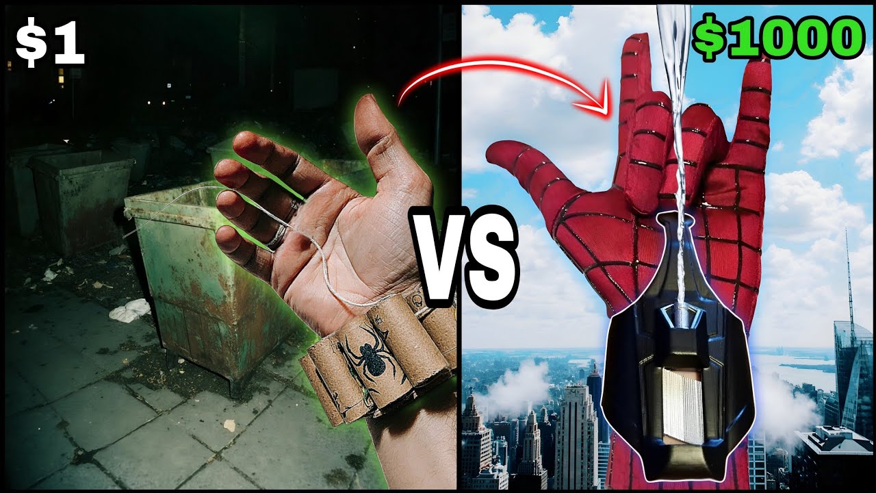 $1 vs $1000 Spider-Man Web Shooter (Real Life Test)