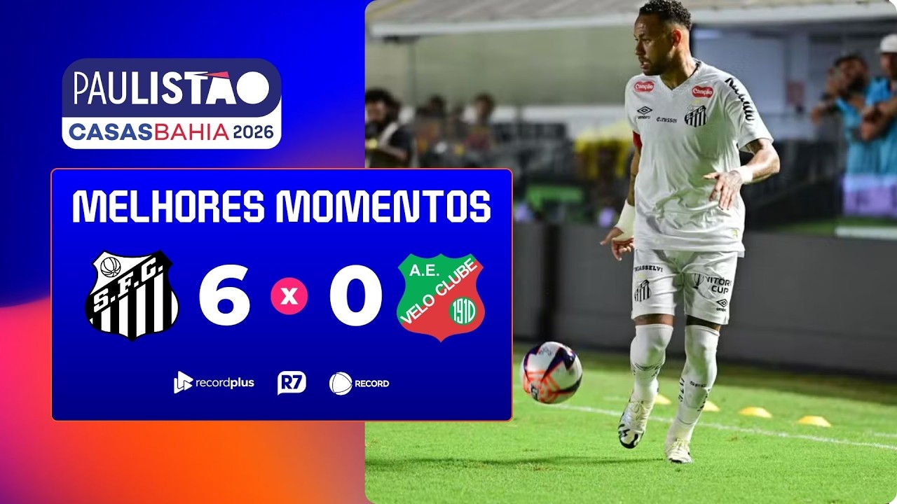 Neymar estreia, Gabigol faz dois e Santos humilha o Velo Clube por 6x0