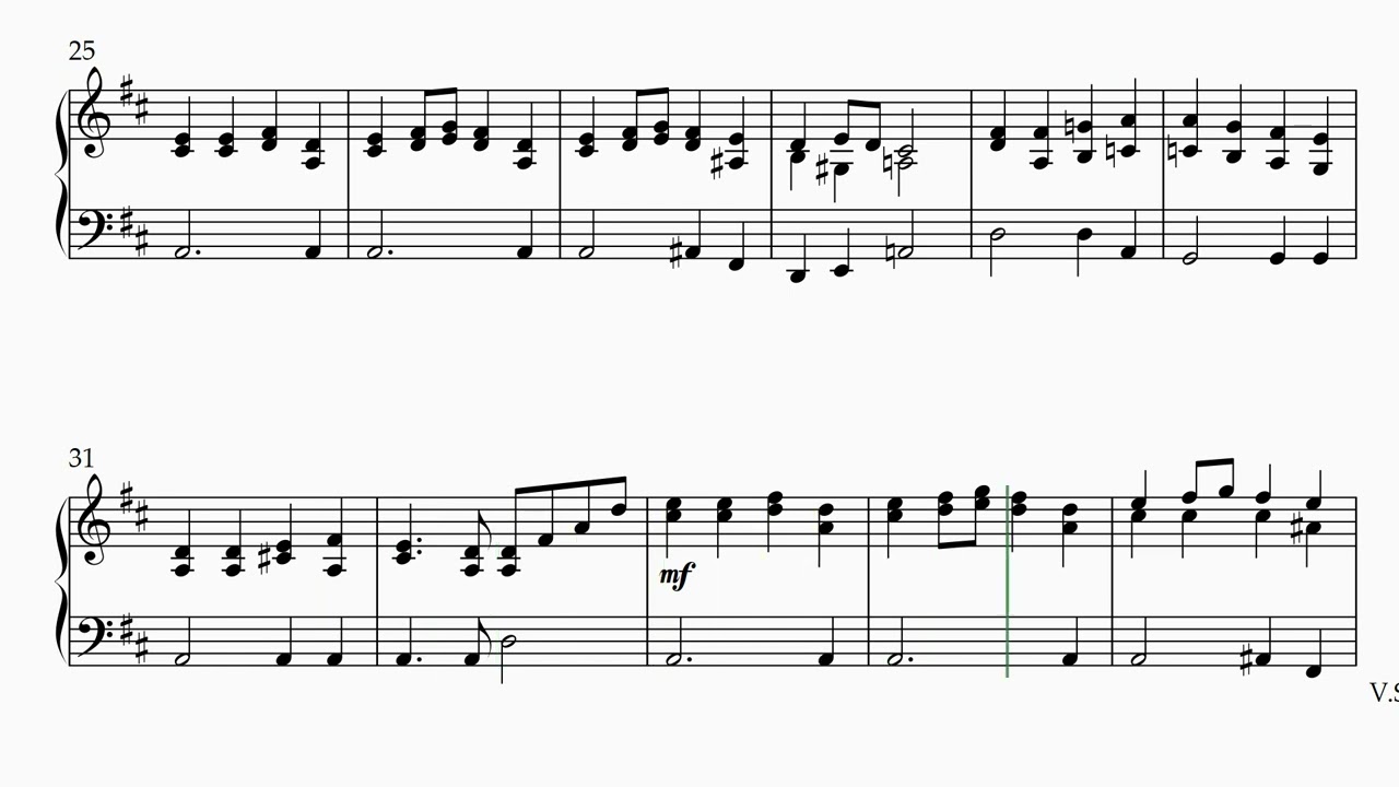Beethoven - Ode To Joy - Arranged for solo piano, with music sheet