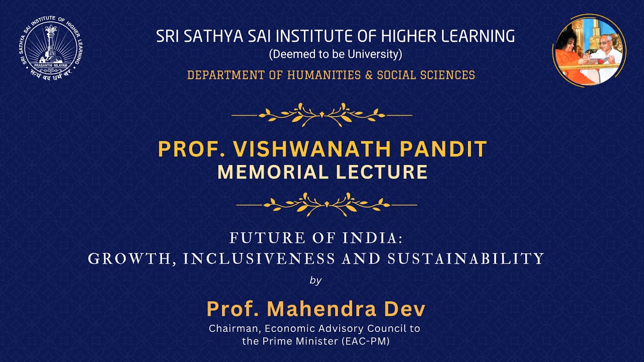 Prof. Vishwanath Pandit Memorial Lecture | Talk by  Prof. Mahendra Dev, Chairman (EAC-PM)