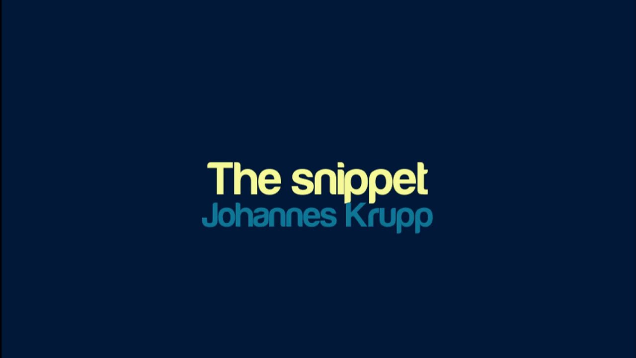 Johannes Krupp - The snippet (pauseless)