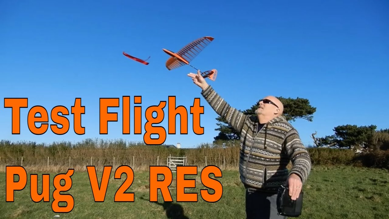 Test Flight The Pug V2  mini res glider from  www.angelwingdesigns.co.uk