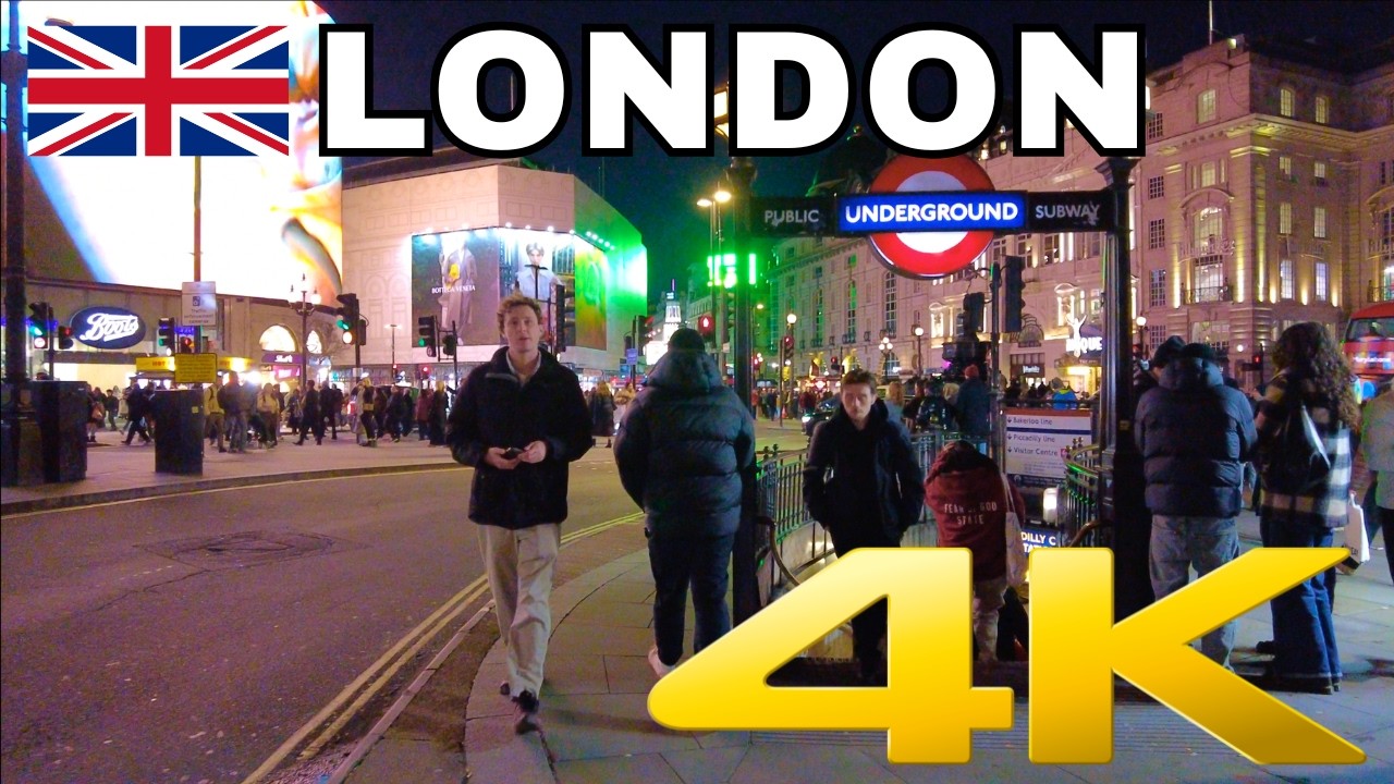London Winter Walk | Piccadilly Circus, Leicester Square, Covent Garden, Regent Street | 4K