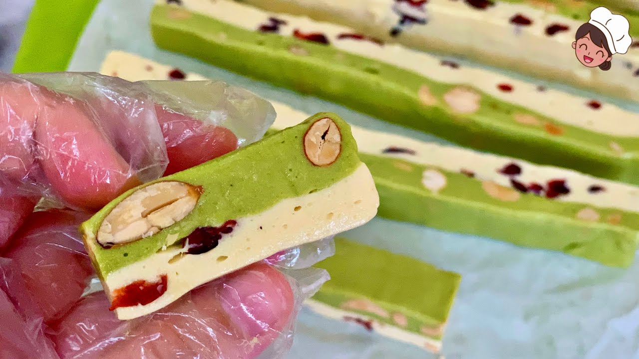 Super Quick And Easy! Nougat Recipe With Marshmallows | 双色牛轧糖 (棉花糖版) 好吃不黏牙 #76