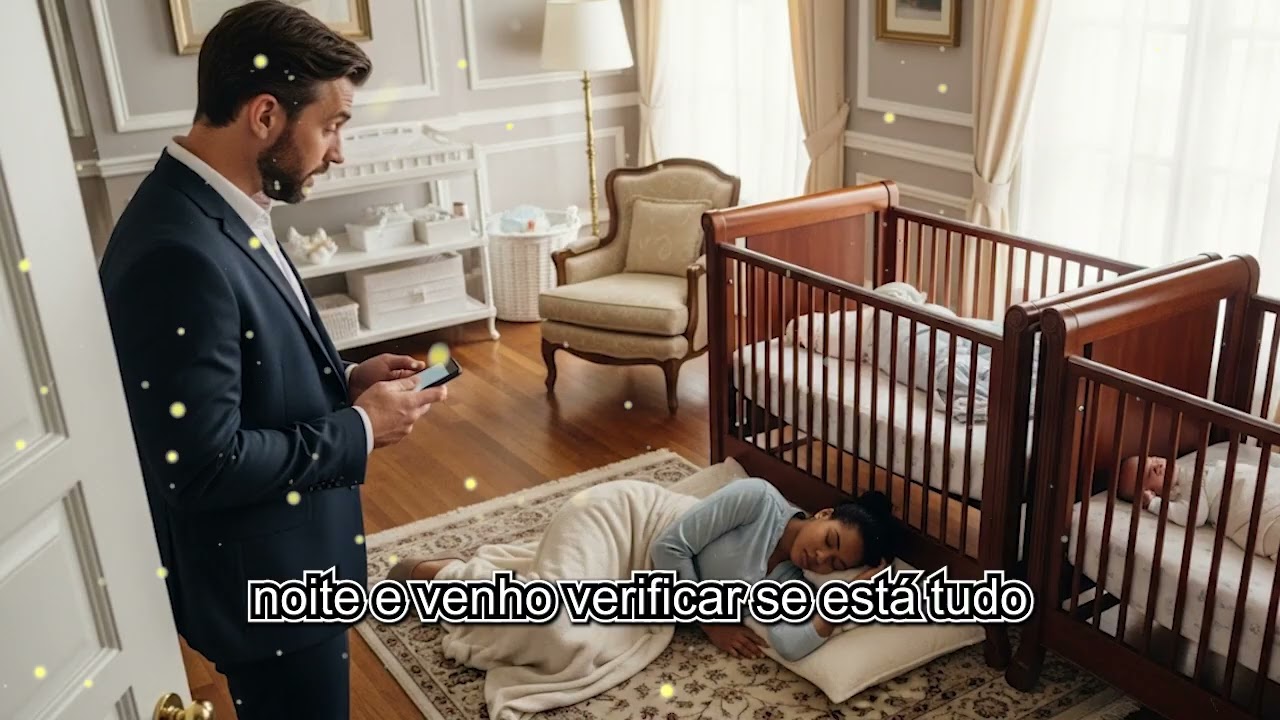 A BABÁ NEGRA DORMIU NO CHAO AO LADO DOS GEMEOS… ATE QUE O MILIONÁRIO VIU A CENA…