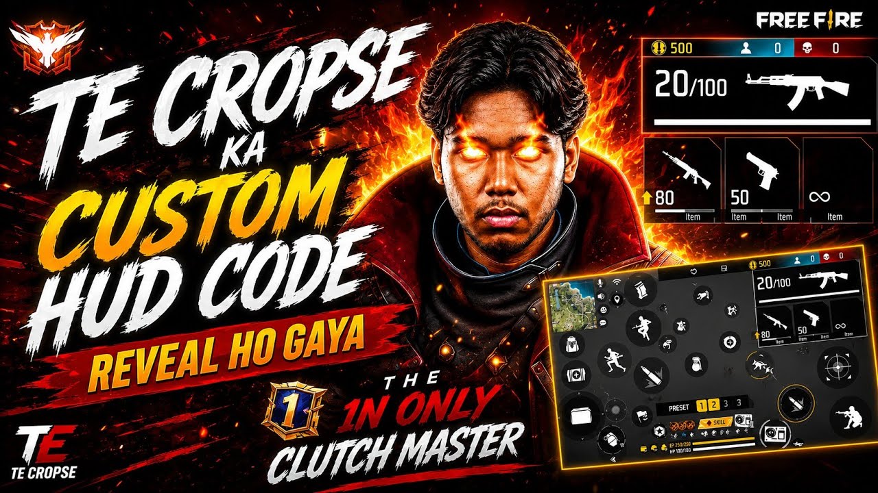🔥 TE CROPSE Ka CUSTOM HUD CODE Finally Reveal Ho Gaya! | Free Fire MAX @tecropse #pahadigaming #ff 