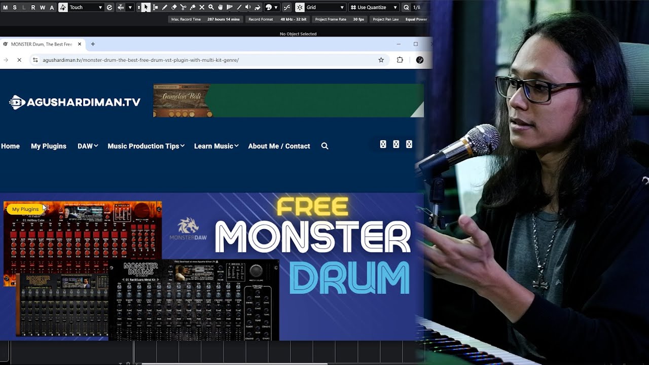 FREE Vst All Instrument (Drum, Piano, Bass, Gitar, Gamelan, dll) - MONSTER DAW | #IvanStudioWebcam