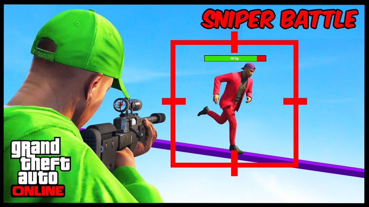 GTA5 SNIPERS VS RUNNERS Pro Level Sniping Skills By @Pokerface13 😏