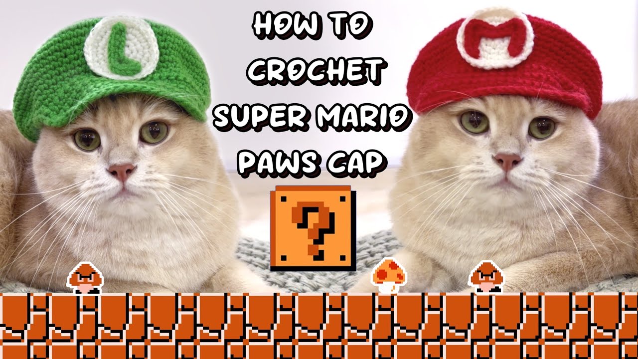 How to Crochet Super Mario Paws Cap for your Cat Part1 II Step by Step Tutorial