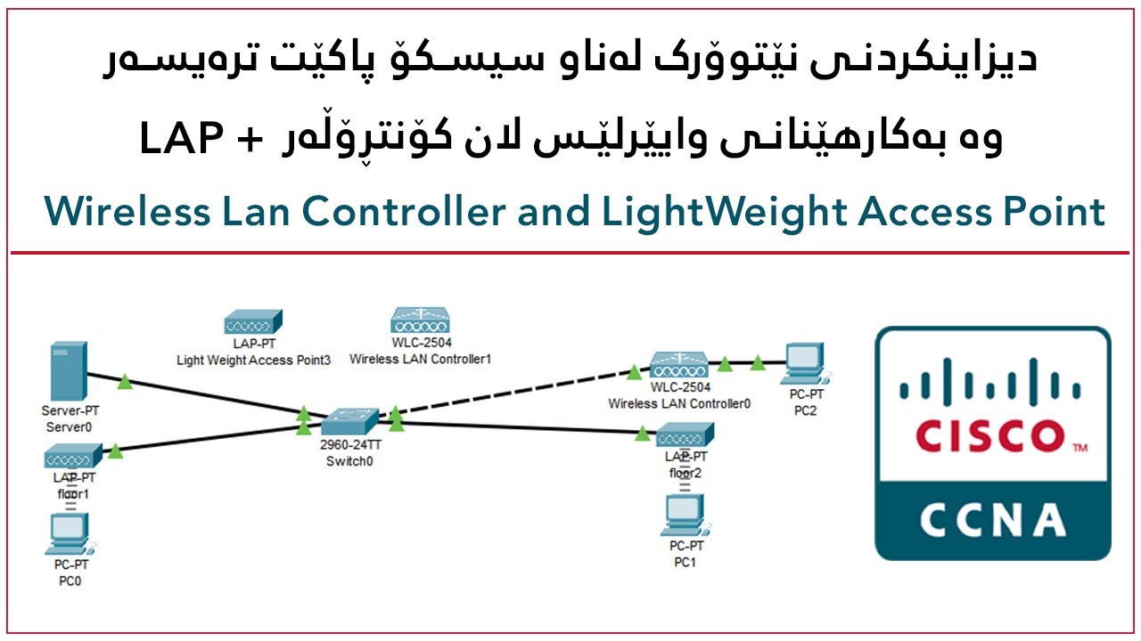 Wireless Lan Controller WLC and LightWeight Access Point LAP #kurdish #network | دیزاینکردنی نێتوۆرک