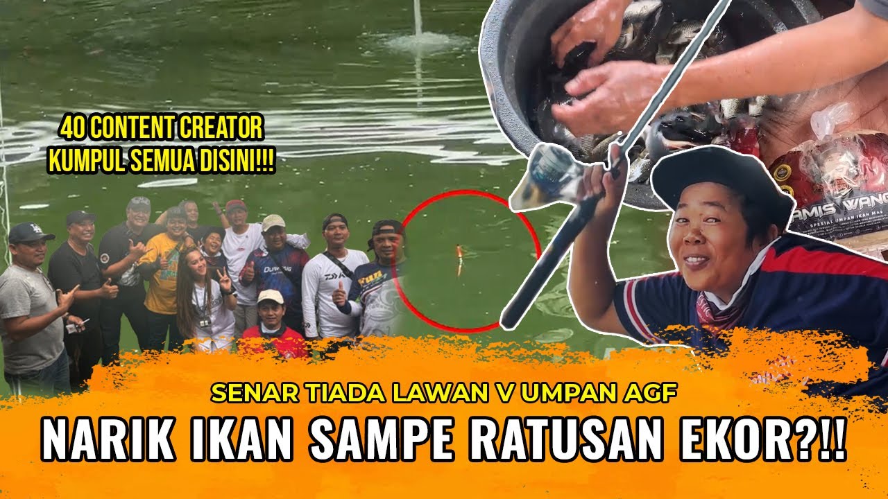 MELEDAK!! 40 YOUTUBER KUMPUL BIKIN KOLAM IKAN JADI HANCUR | UMPAN AGF V SENAR TIADA TANDING!!!