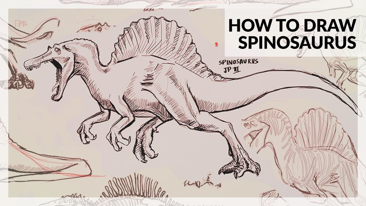 HOW TO DRAW SPINOSAURUS (Jurassic Park 3)