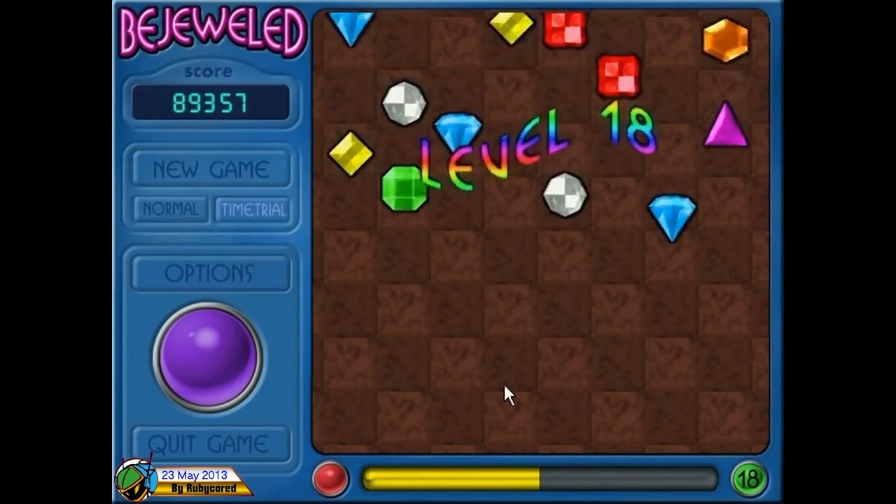 [OLD] Bejeweled v1.4 (PC) - Timetrial: 118,340, Level 18 [720p60]