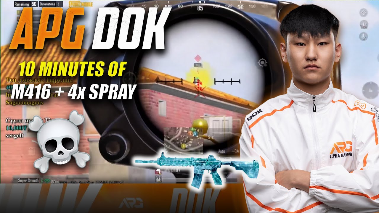 10 Minutes of APG DOK M416 + 4x spray | RedDot, 3x, 6x | PUBG Mobile 