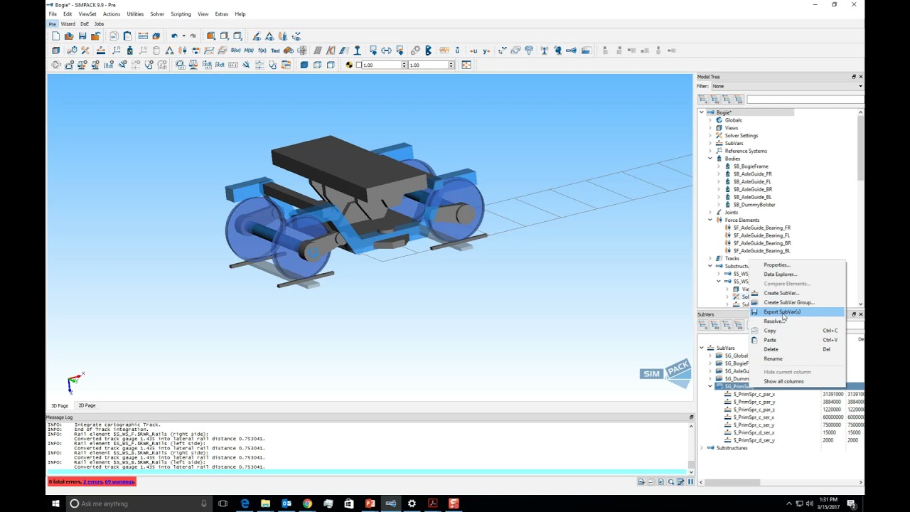 SIMPACK Rail Bogie - Forces