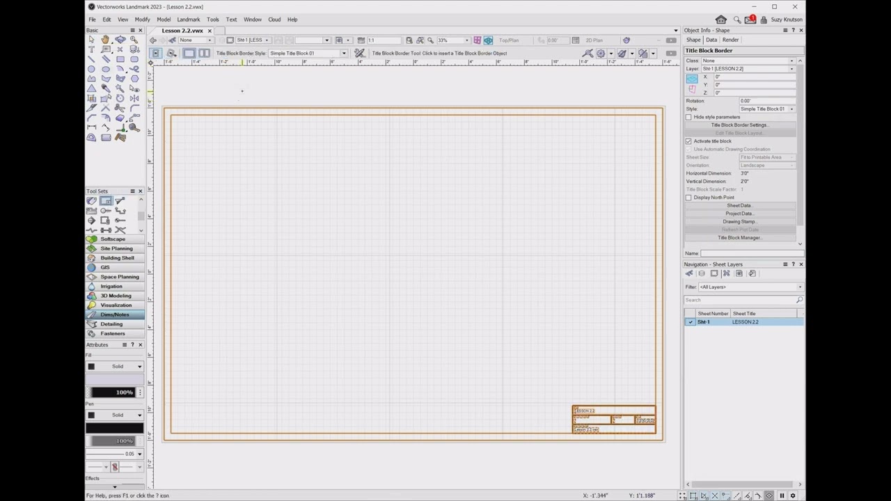 2.2e Title blocks - Vectorworks 2023