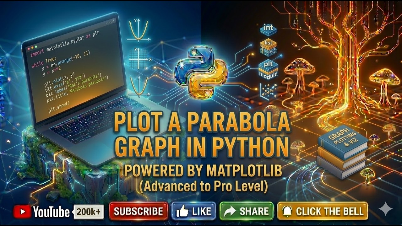 Plot the graph of the parabola using the matplotlib module in python