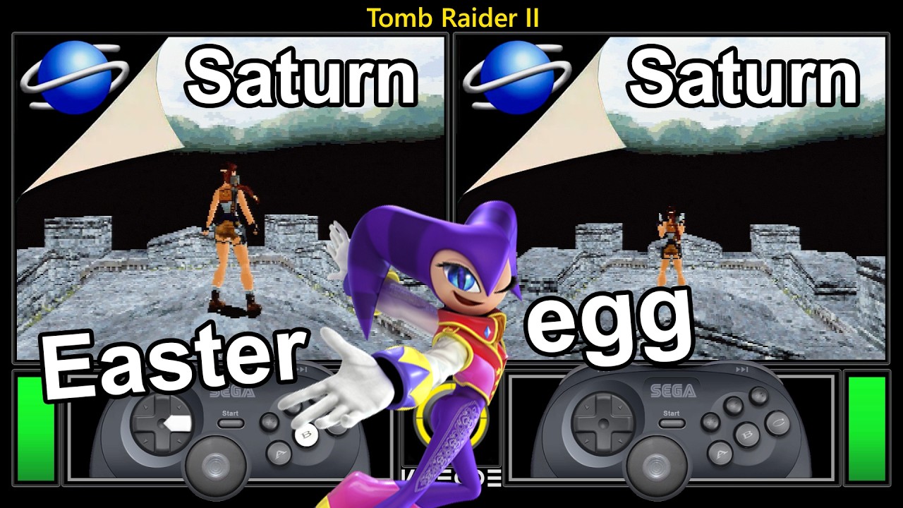 Easter egg of Tomb Raider II (Sega Saturn vs Sega Saturn) Real Hardware Comparison