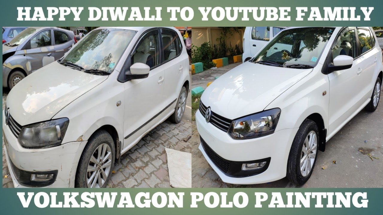 Volkswagon Polo Full Painting Work | Happy Diwali | Candy White Colour Painting