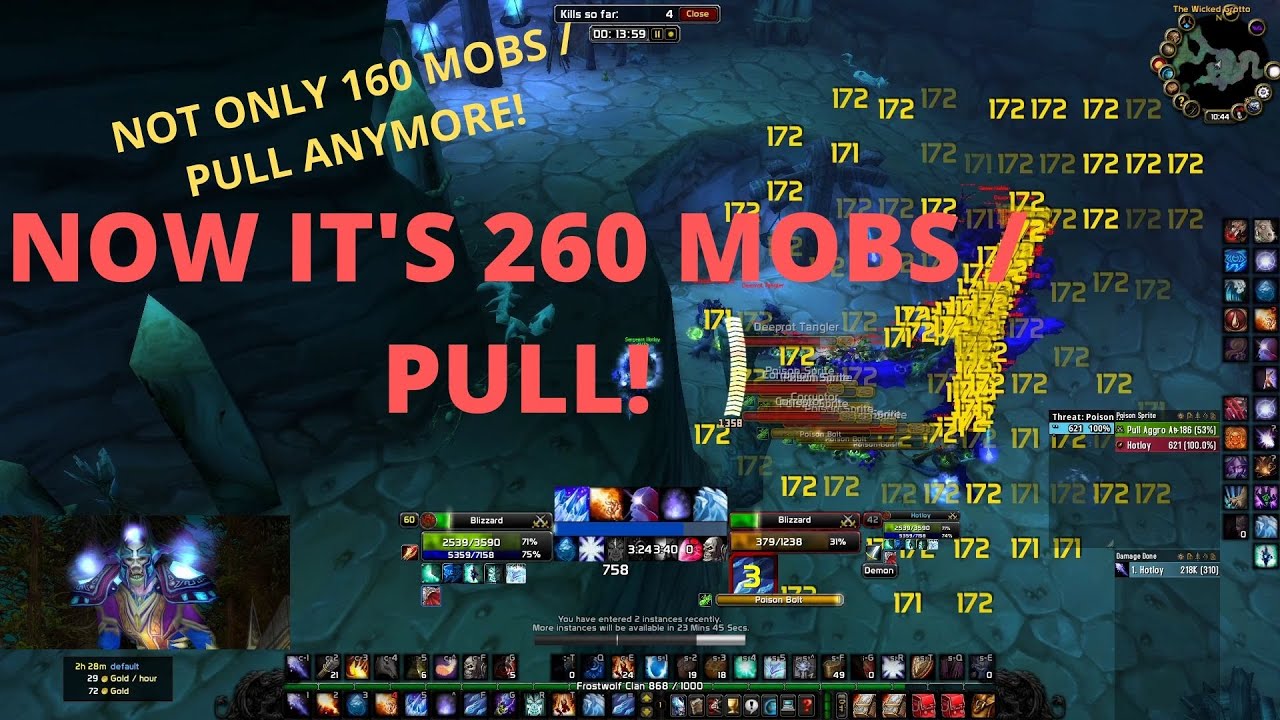 Mage AoE XP boost Maraudon 1 pull route 260 mobs per hour