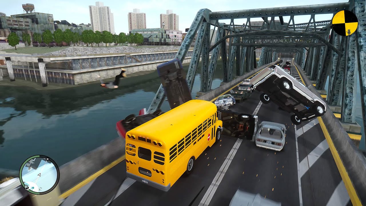 GTA 4 Crazy School Bus Crashes Ep.57