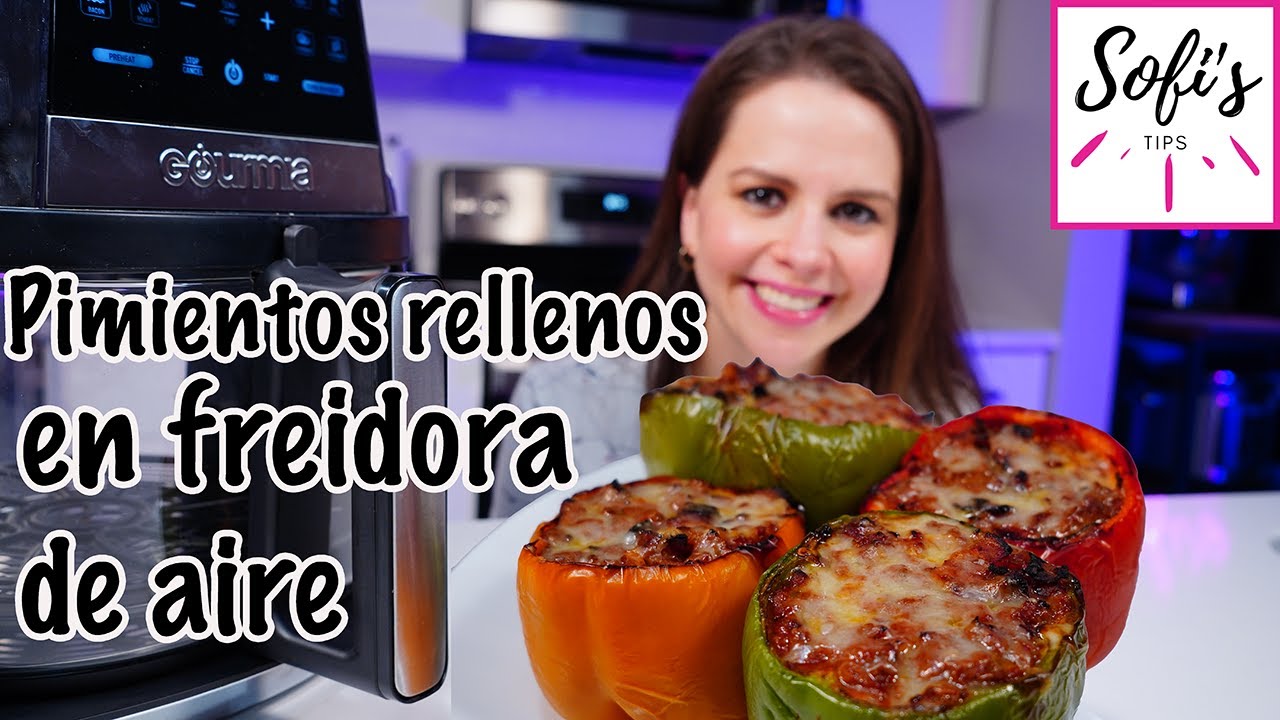 Receta fácil y rápida Pimientos Morrones Rellenos de Carne y Queso 🧀🫑 en freidora de aire Gourmia