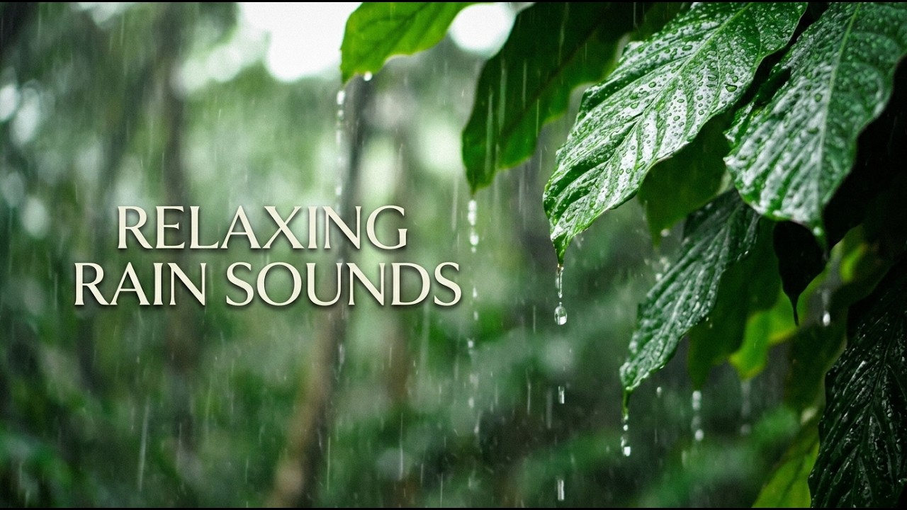 Rain Falling on Green Leaves 🌿 | Peaceful Forest Rain Sounds for Sleep & Relaxation (ASMR Ambience)