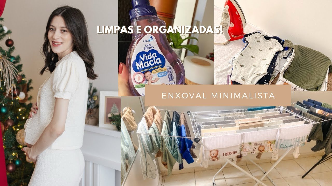 Enxoval minimalista do meu bebê | rotina lavando e passando 🧺