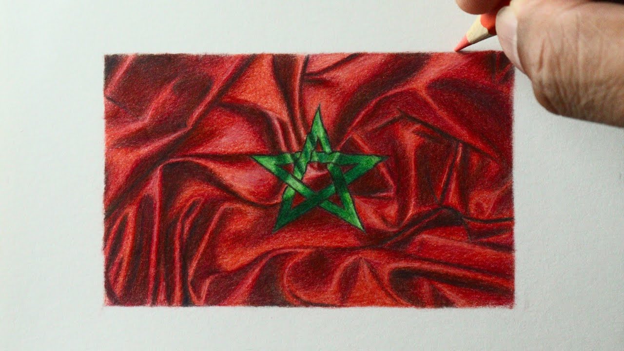 Como desenhar a Bandeira do Marrocos PASSO A PASSO narrado 🇲🇦
