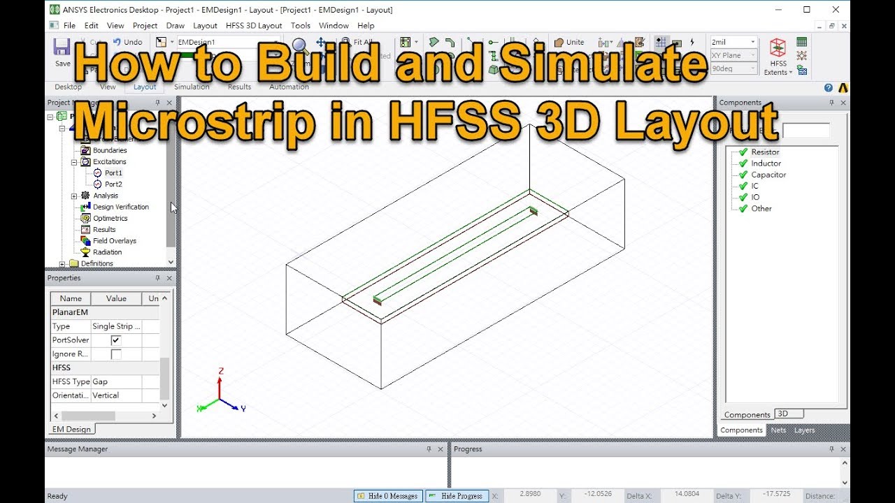How to Build and Simulate Microstrip in HFSS 3D Layout