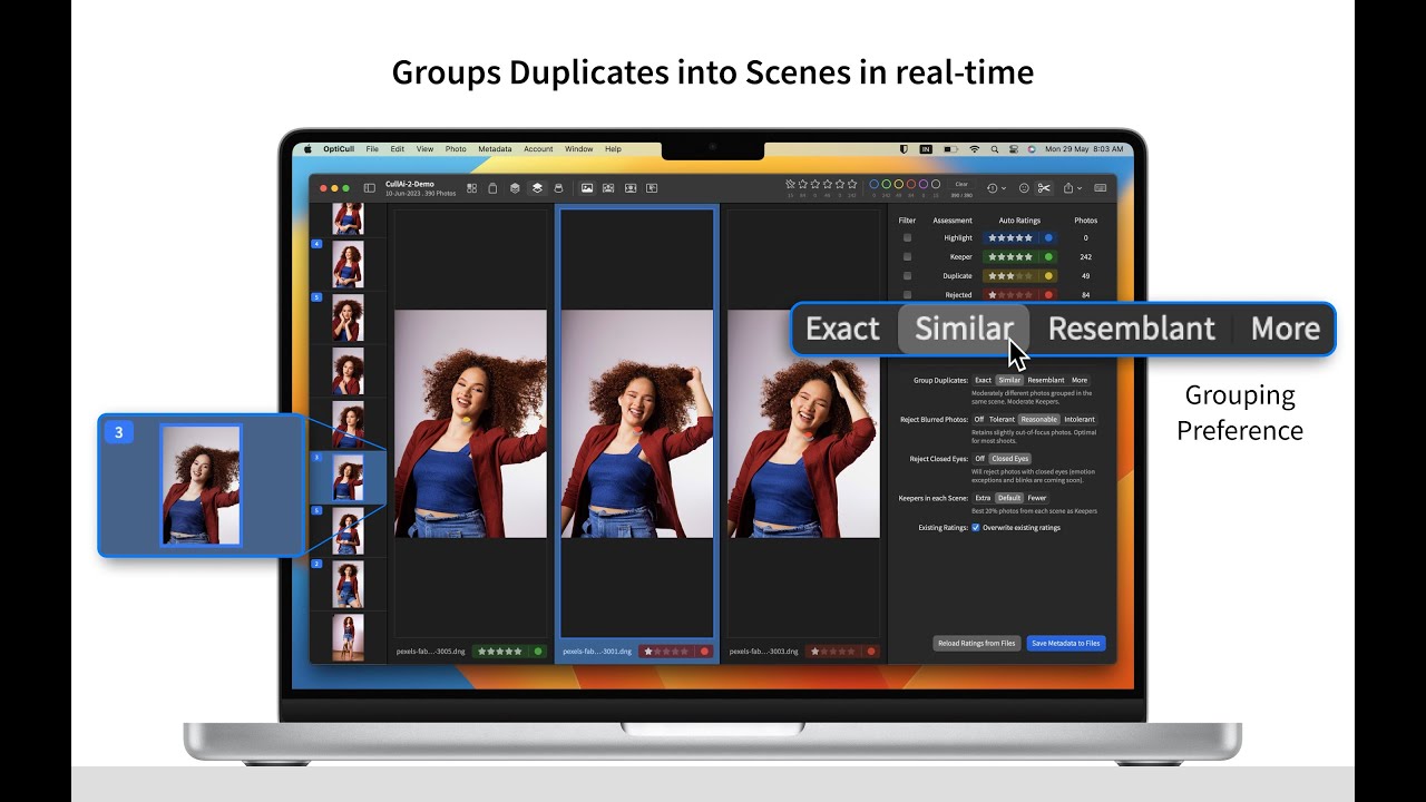 Highlights of OptiCull - The fastest photo culling app for manual and automated culling