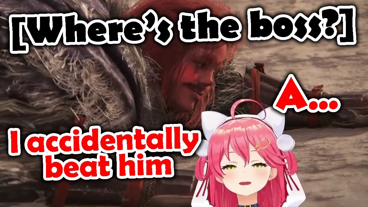 Miko accidentally defeats the Elden Ring boss before the stream starts