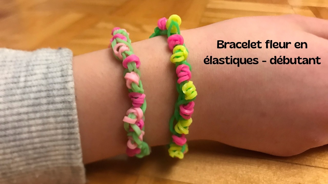 Comment faire un bracelet fleur en élastiques - débutant