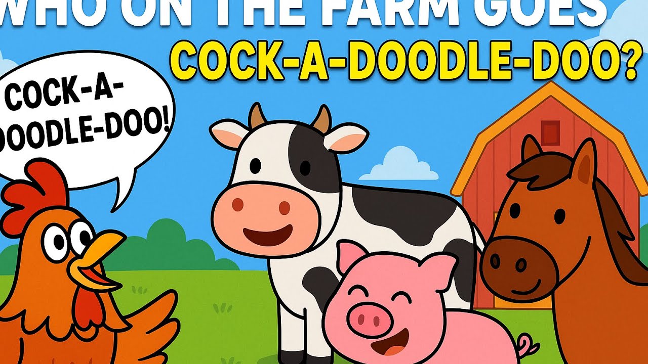 Who on the Farm Goes Cock-a-Doodle-Doo?| Epic Animal Farm Song for Kids | Education | Joyous Kiddies