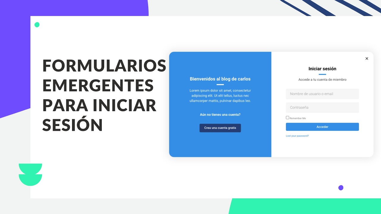 Formulario emergente de inicio de sesión en #WordPress y #Elementor