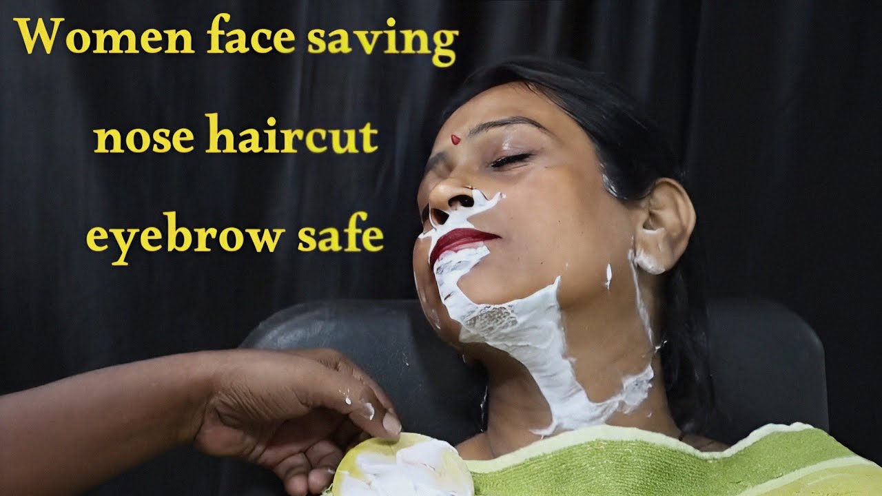 women face saving | nose haircut | eyebrow safe | #viral#video
