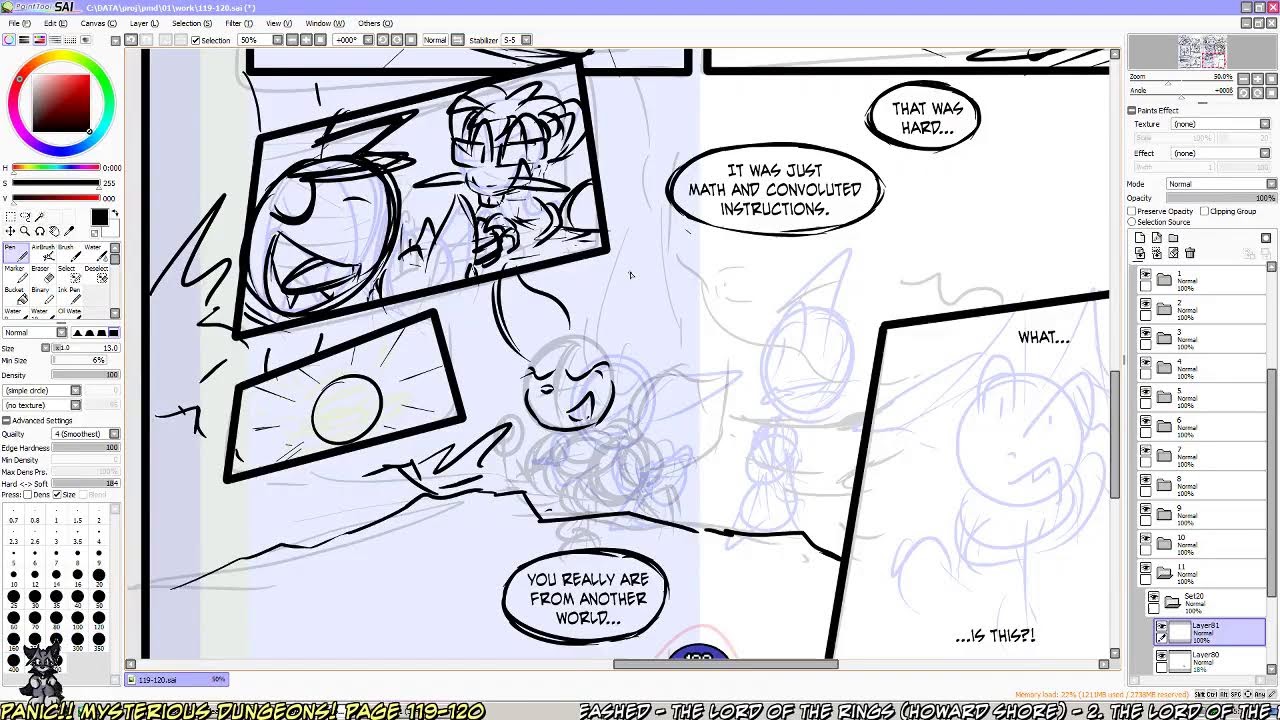 Sketching Panic!! Mysterious Dungeons! Page 119-120