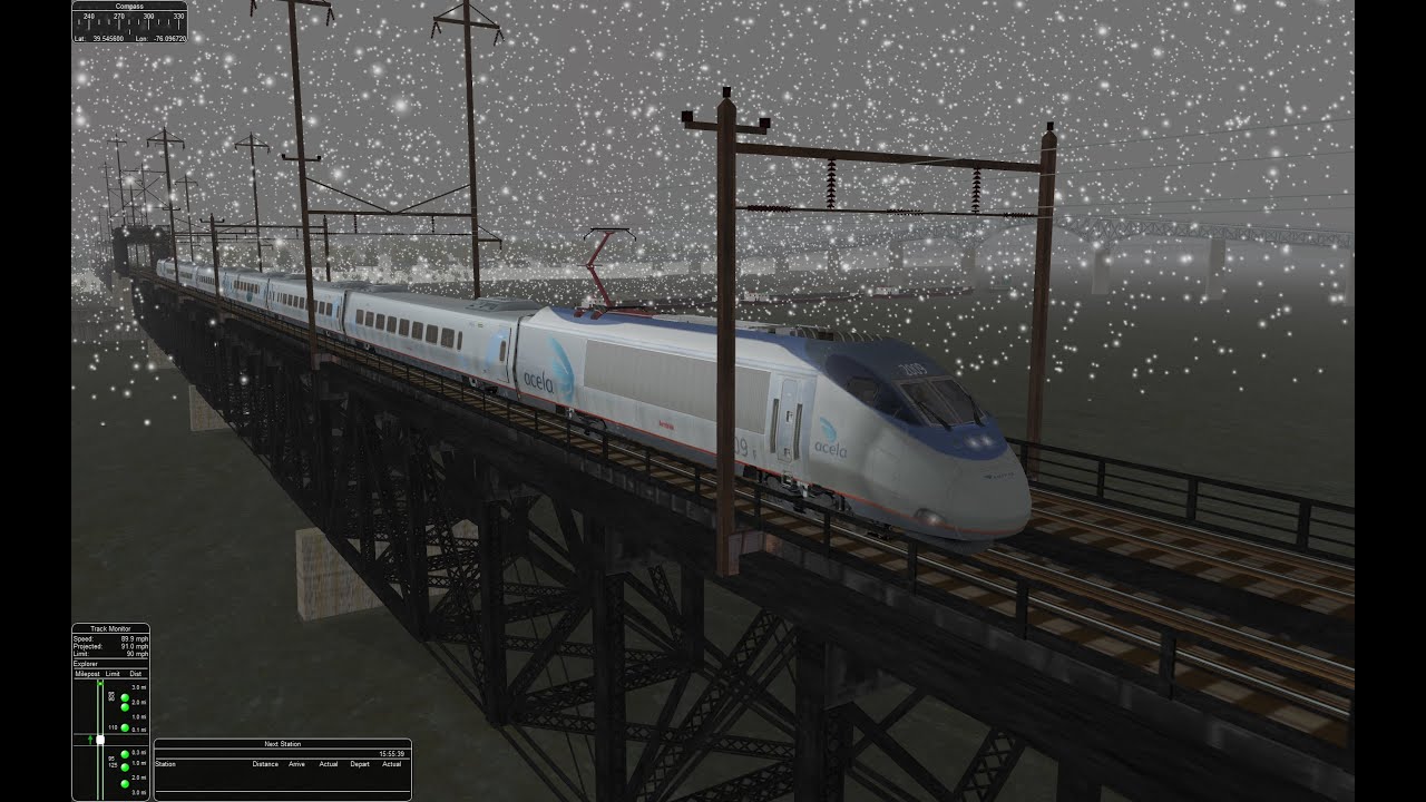 [ORTS] Acela Express 2170 Washington DC to New York City in the Snow